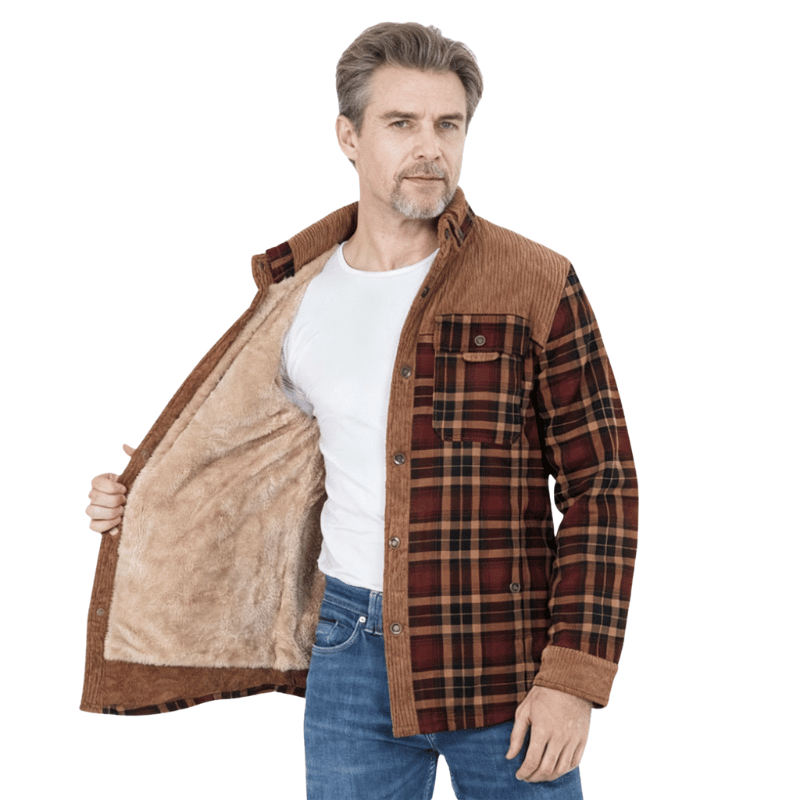 Barfustep™ Tedra Karo-Cordjacke mit Fleecefutter