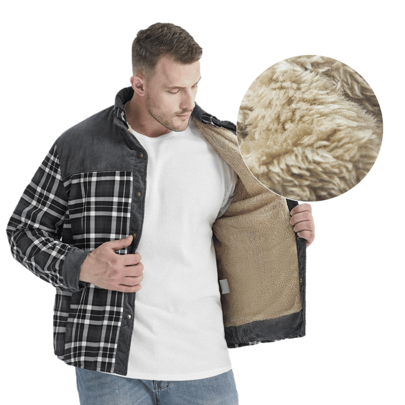 Barfustep™ Tedra Karo-Cordjacke mit Fleecefutter