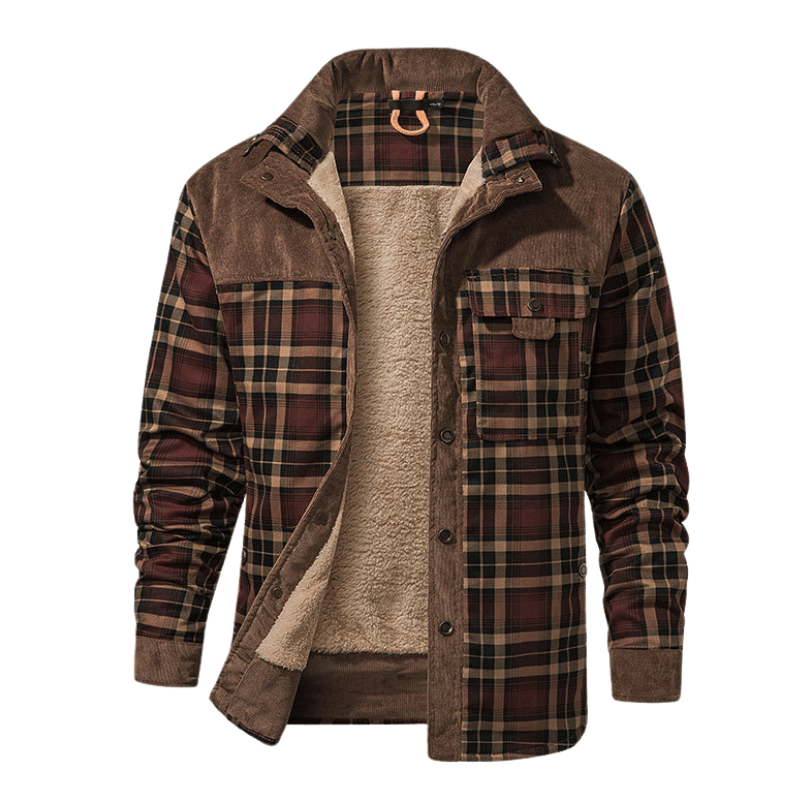 Barfustep™ Tedra Karo-Cordjacke mit Fleecefutter