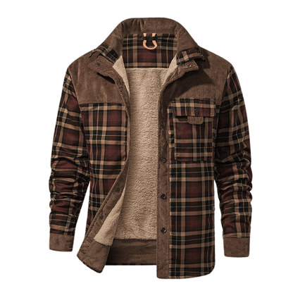 Barfustep™ Tedra Karo-Cordjacke mit Fleecefutter