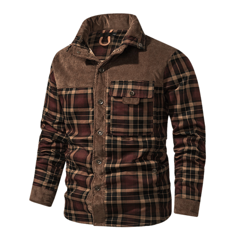 Barfustep™ Tedra Karo-Cordjacke mit Fleecefutter