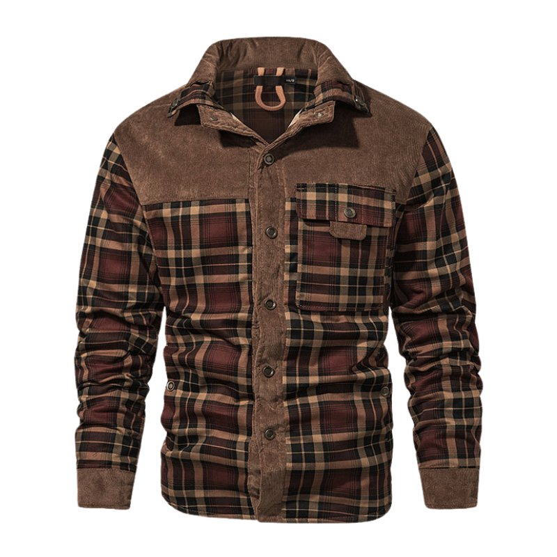 Barfustep™ Tedra Karo-Cordjacke mit Fleecefutter